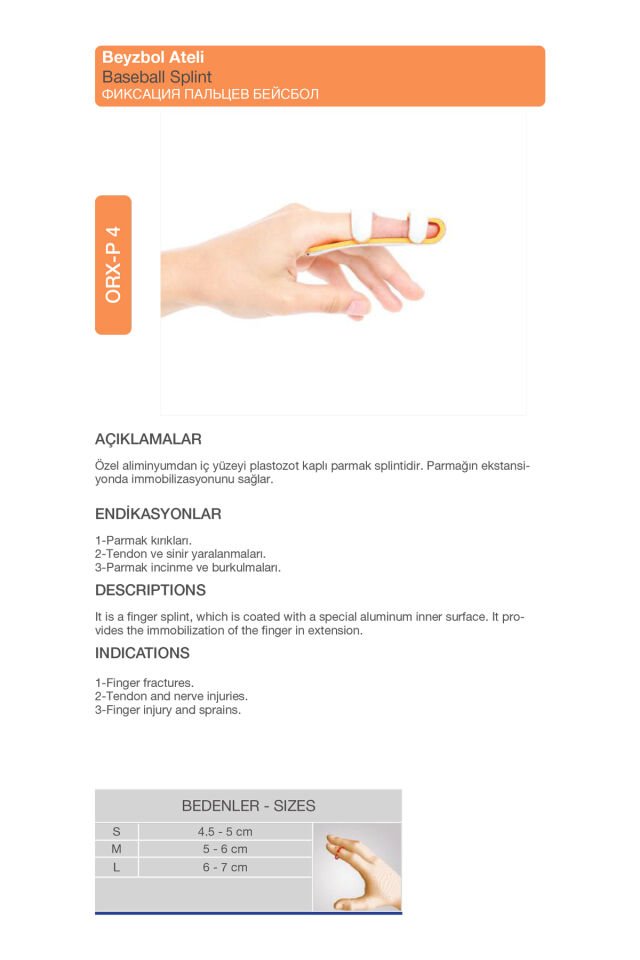 Bezbol Parmak Ateli – Parmak Koruyucu (ORX®-P4)