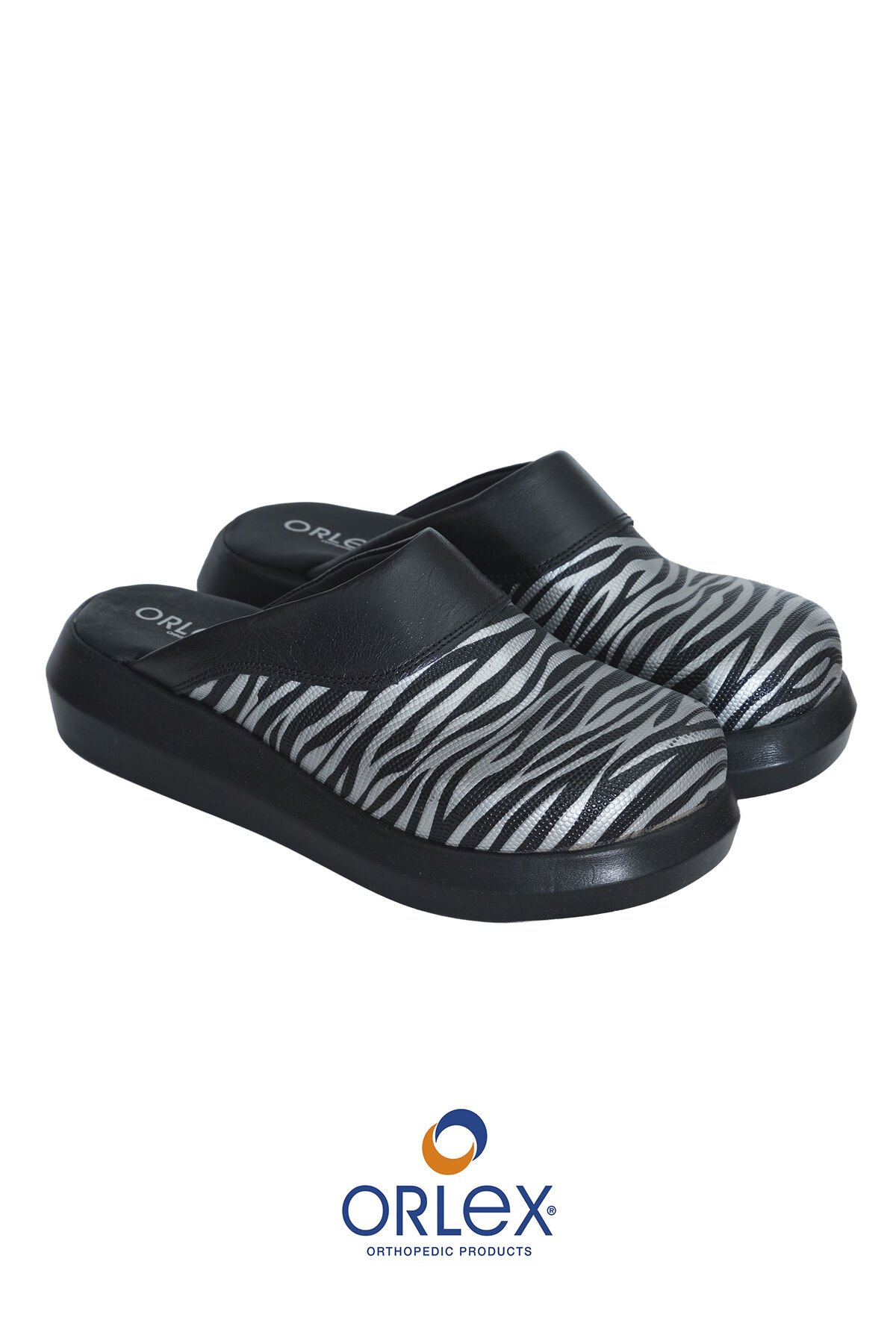 Zebra Desen Ortopedik Terlik Siyah – Günlük Kullanım, Ayak Konforu ve Ortopedik Destek (ORX®-ORTO1001)