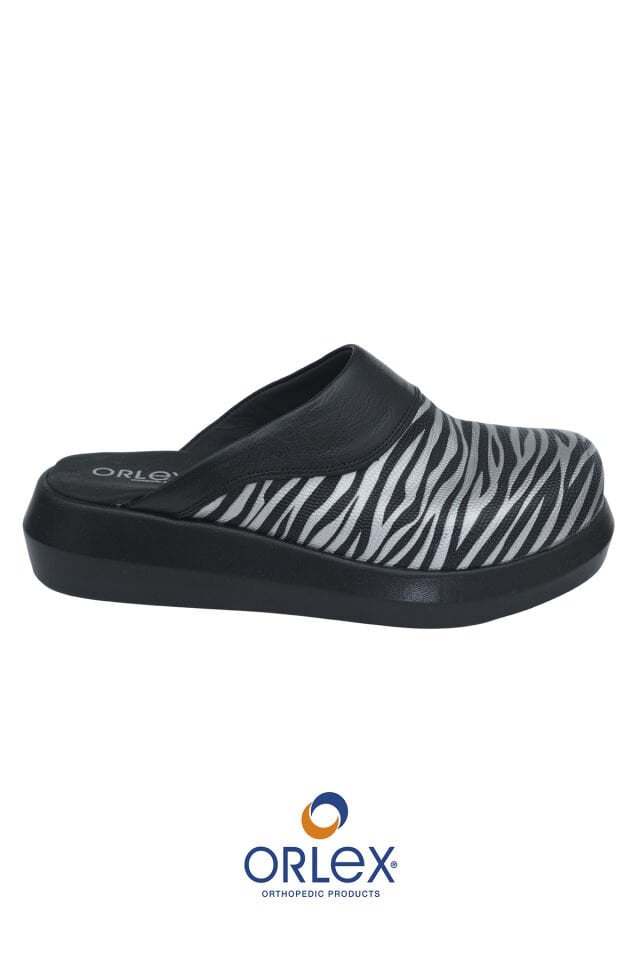 Zebra Desen Ortopedik Terlik Siyah – Günlük Kullanım, Ayak Konforu ve Ortopedik Destek (ORX®-ORTO1001)