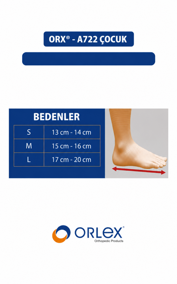 Çocuk Aşil Botu – Aşil Tendonu ve Ayak Bileği Sabitleme ve Destek (ORX®-A722 ÇOCUK)