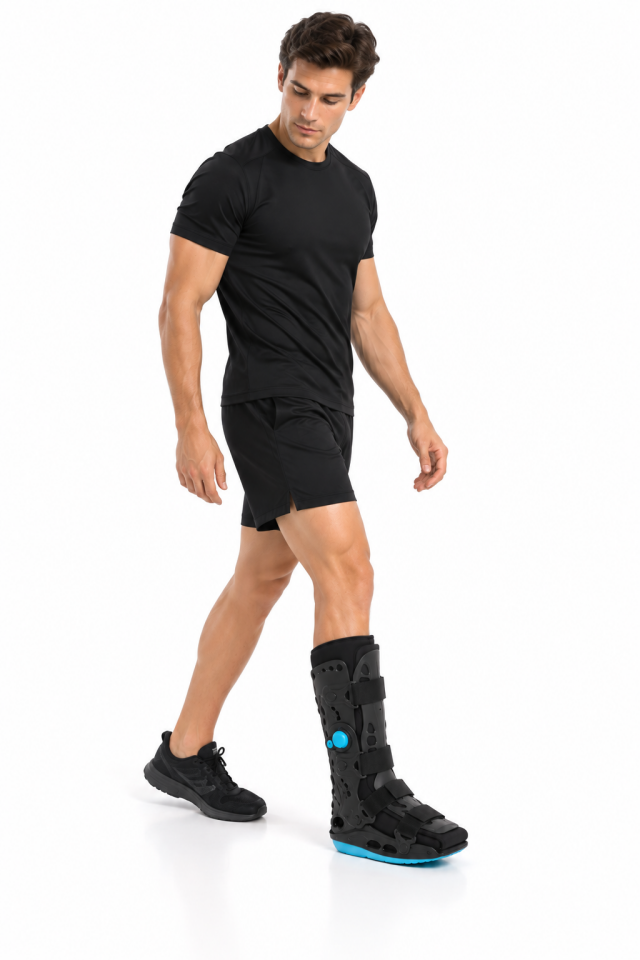Çift Tarafı Havalı Yürüme Botu Siyah (Airwalker) – Ayak Ve Bilek Sabitleme (ORX®-A728UZUN-PREMIUM)