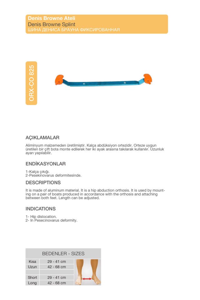 Çocuk Denis Browne Ateli – Çarpık Ayak Düzeltici (ORX®-CO825)